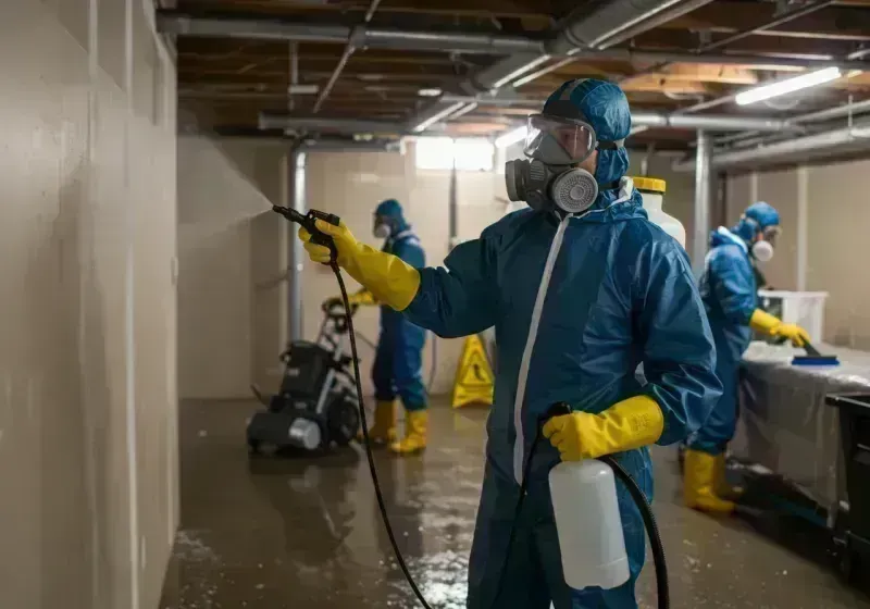 Basement Sanitization and Antimicrobial Treatment process in East San Gabriel, CA